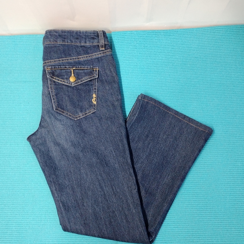 Daisy Fuentes Women's Boot Cut Jeans Stretch Low Rise - 8